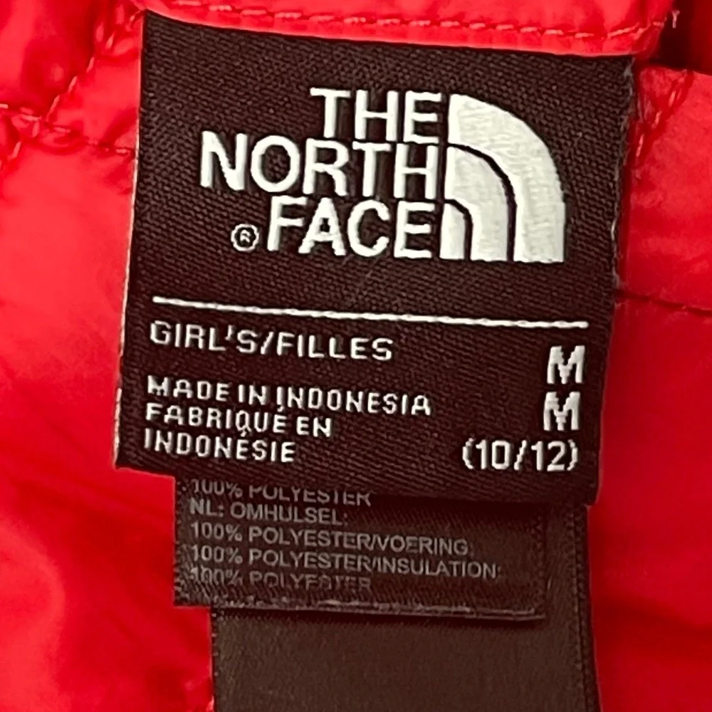 The North Face Girls Reversible Mossbud Swirl Jacket Red Navy‎ Blue M 10/12
